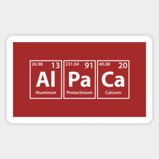 Alpaca (Al-Pa-Ca) Periodic Elements Spelling Magnet